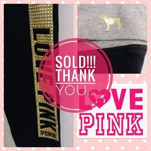 Gold Bling Love Pink Sweats By Pink